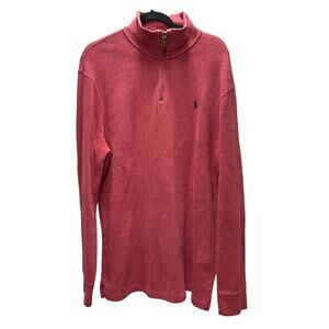POLO BY RALPH LAUREN Mens Red 1/4 Zip Pullover Size XL